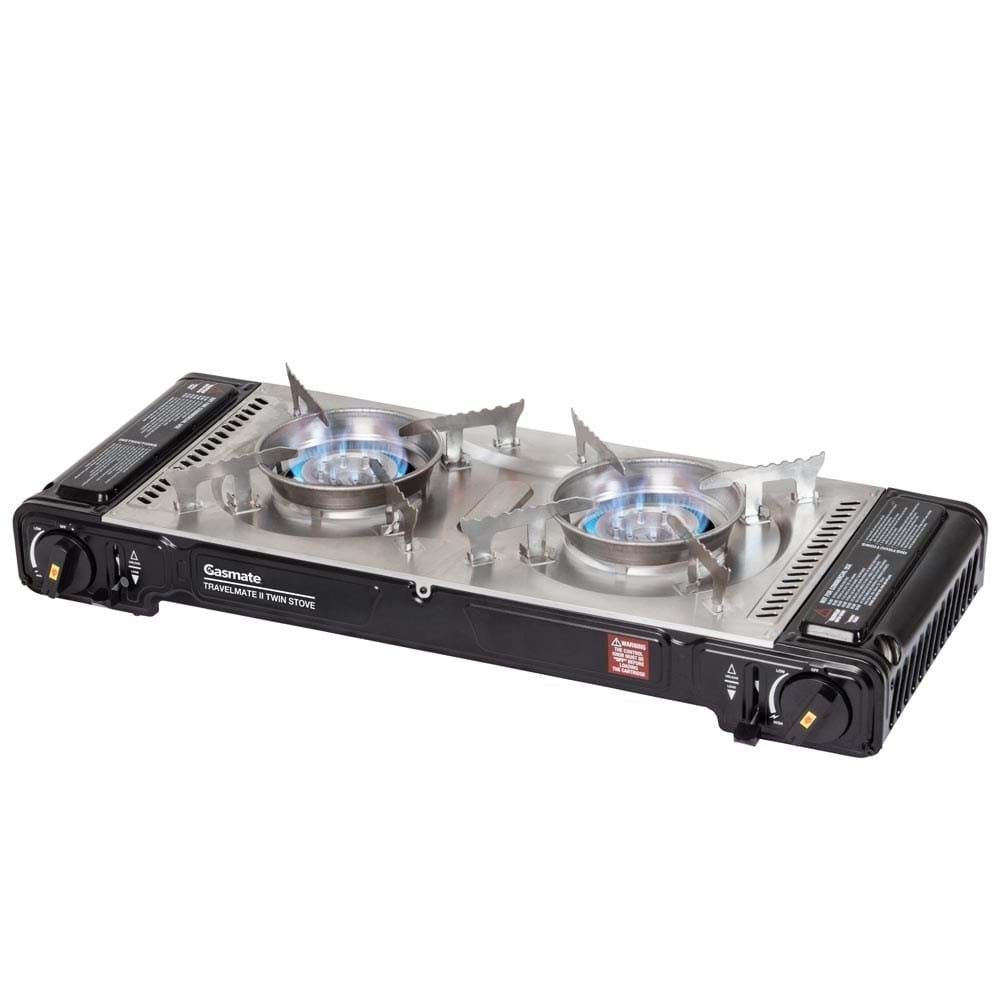 Gasmate Travelmate II Deluxe Twin Stove with Hotplate