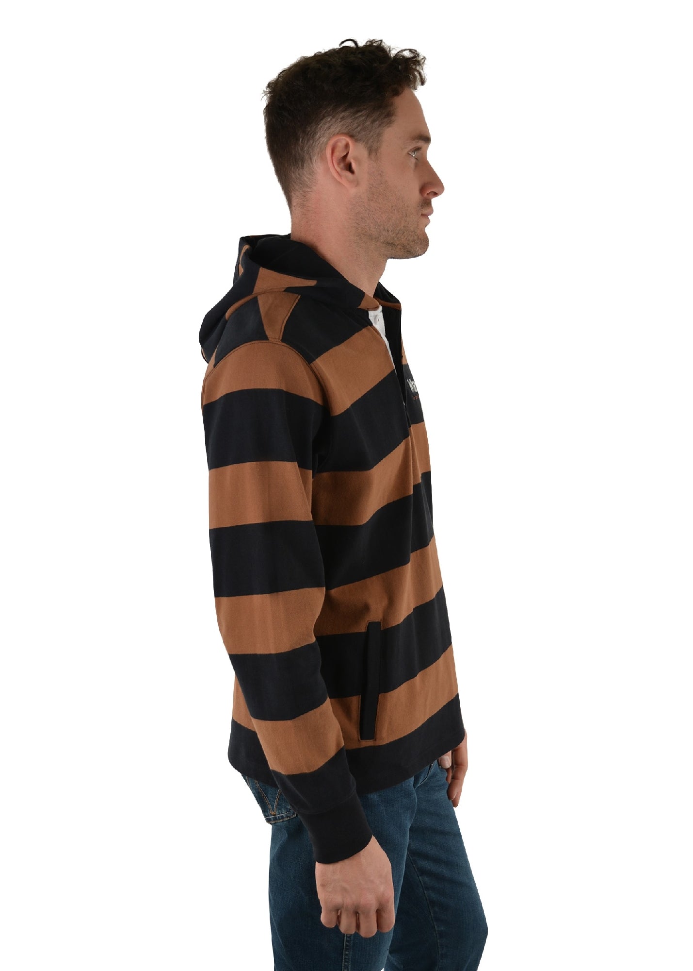 Wrangler Men’s Bolton Hood Stripe Rugby