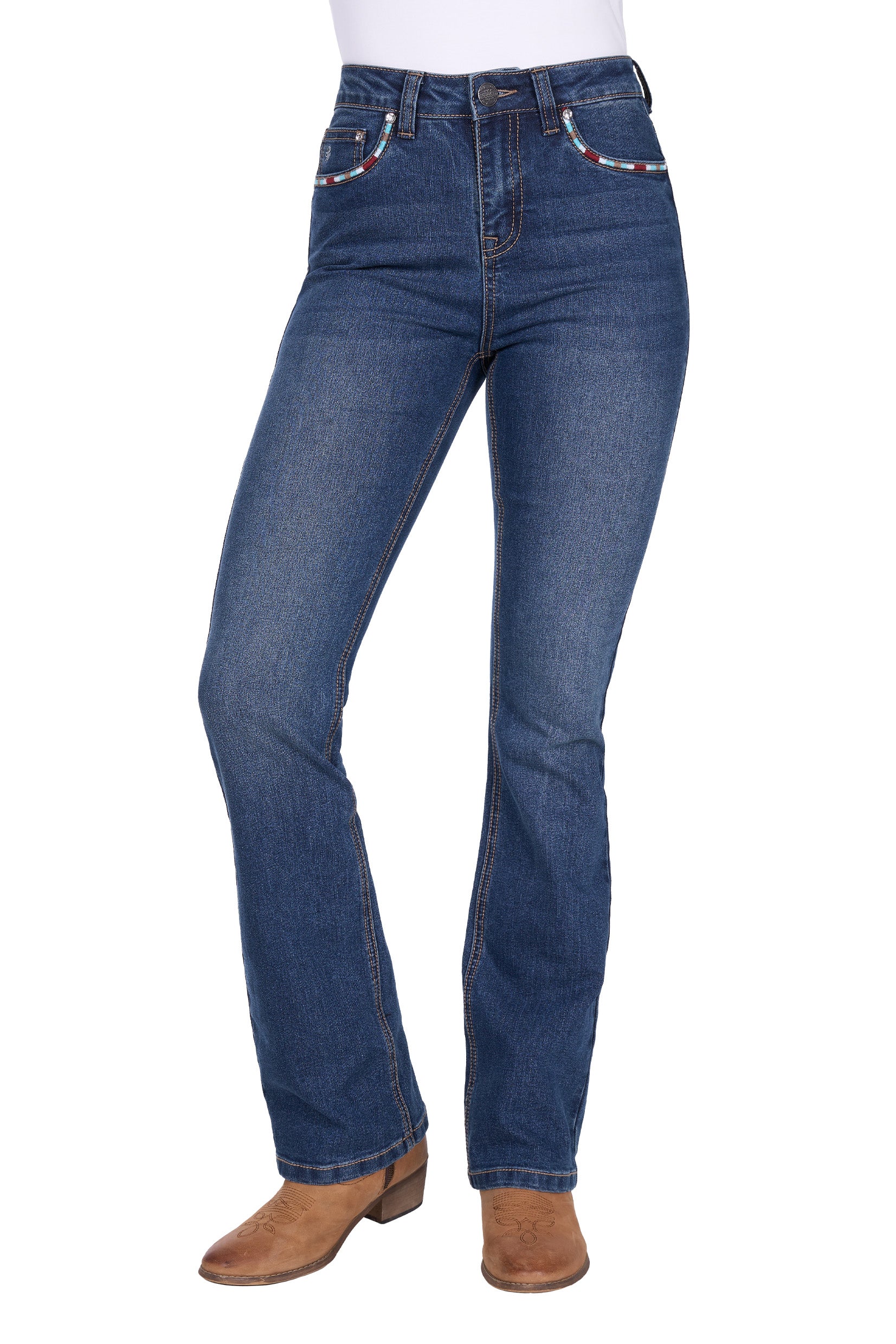 Pure Western Women's Mary High Rise Boot Cut Jeans - 32" Leg