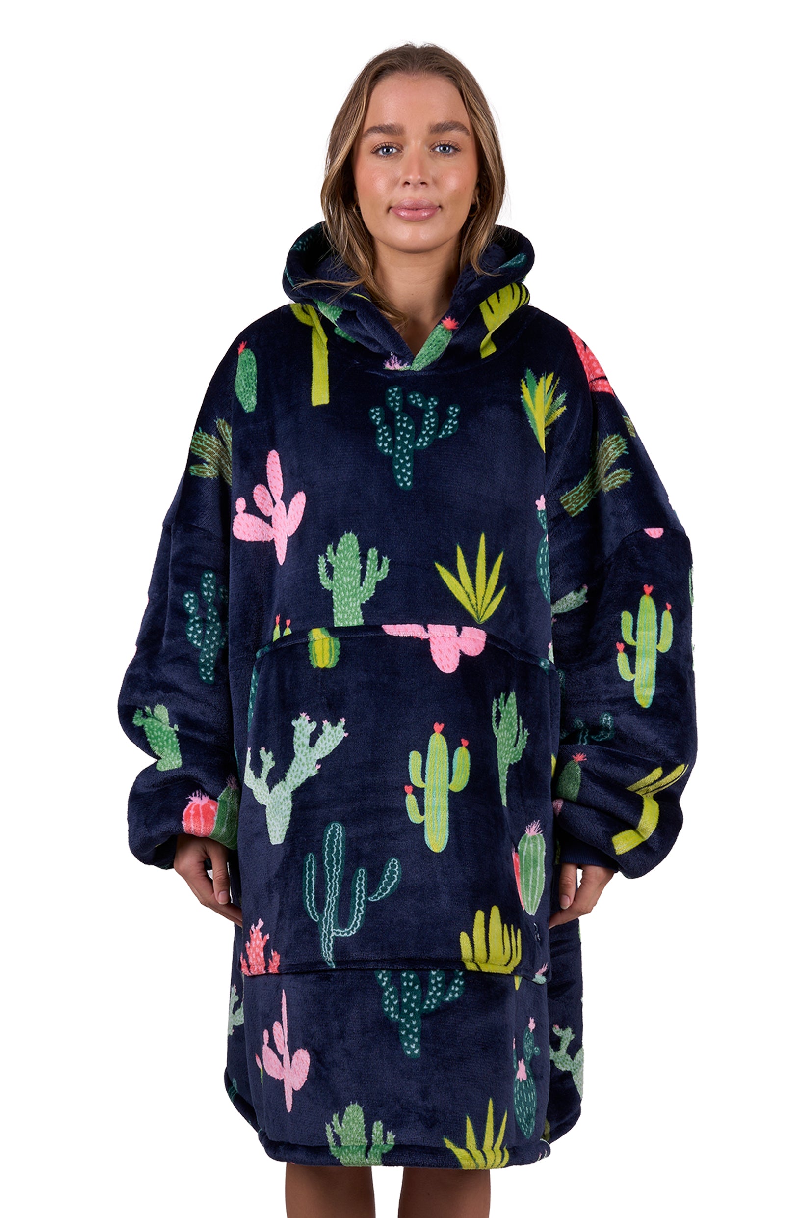Pure Western Cactus Print Snuggle Hoodie