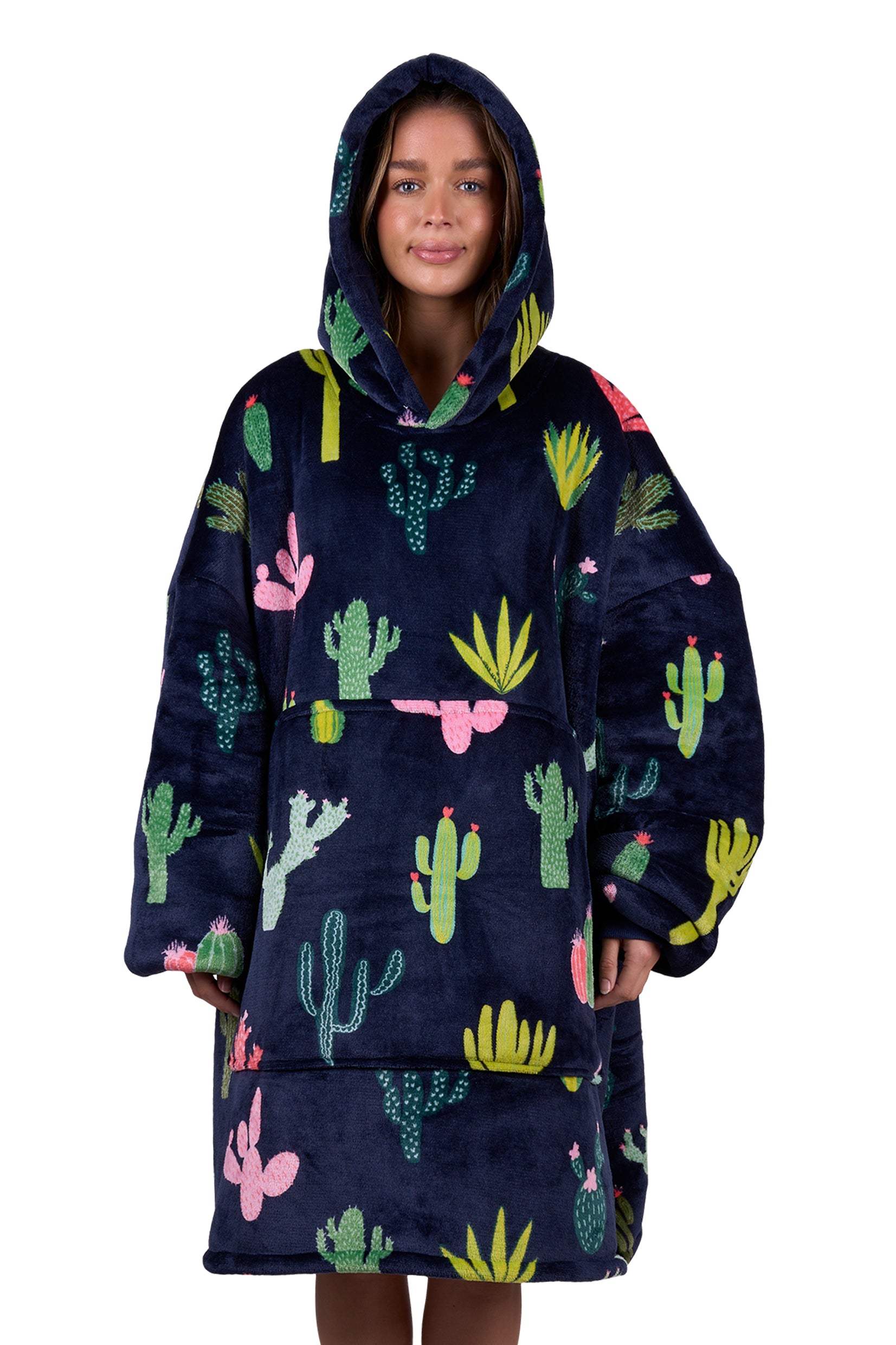 Pure Western Cactus Print Snuggle Hoodie