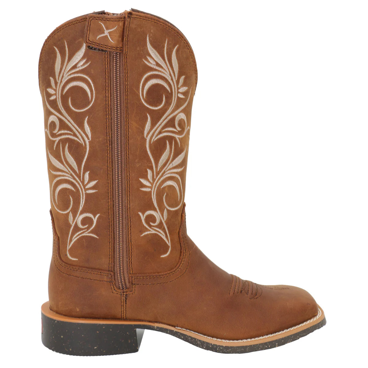 Twisted X Womens Zip Side Boot Oiled Brown