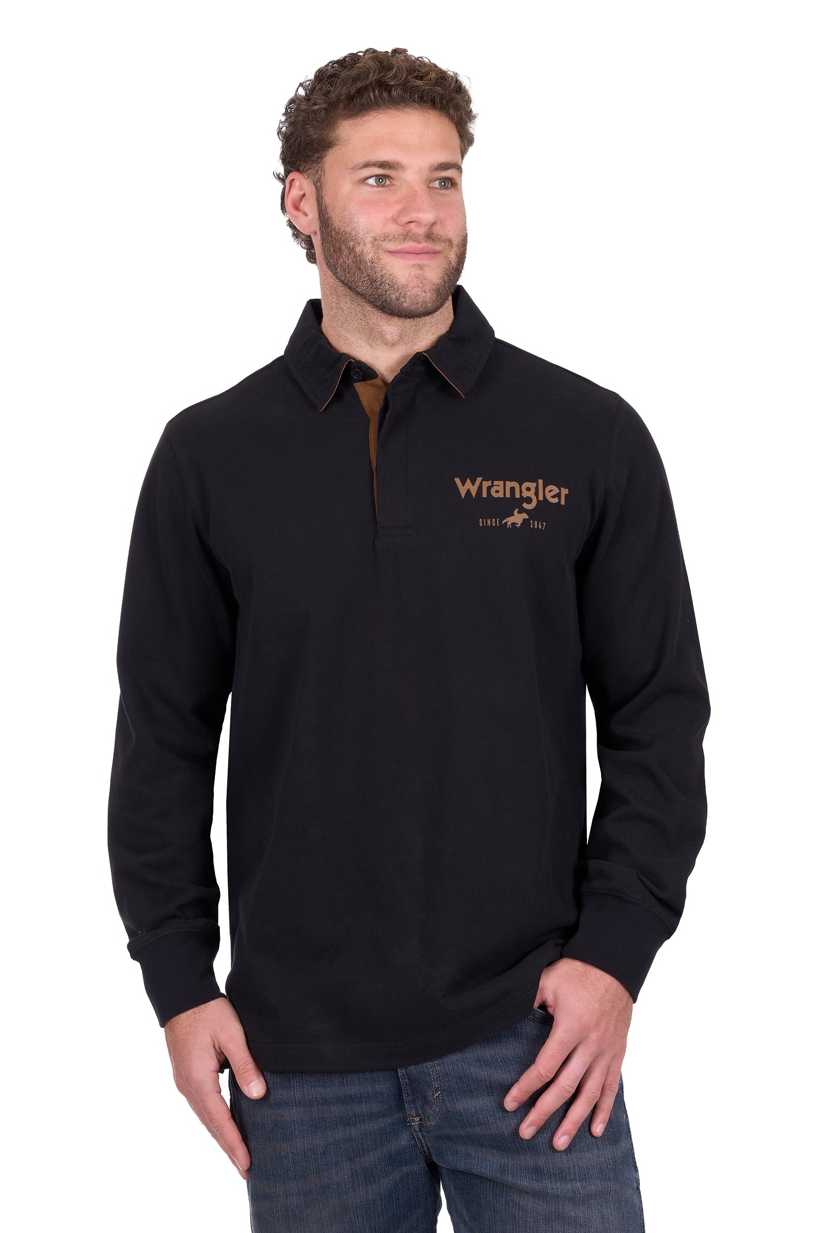 Wrangler Men's Nash Rugby - Black