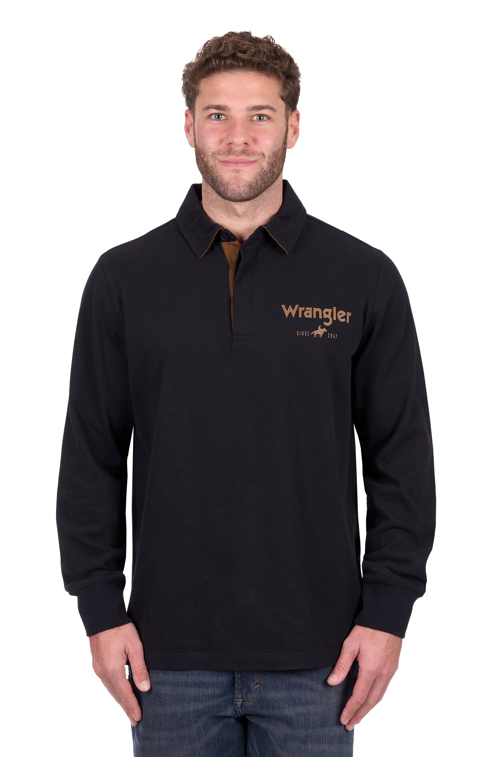 Wrangler Men's Nash Rugby - Black