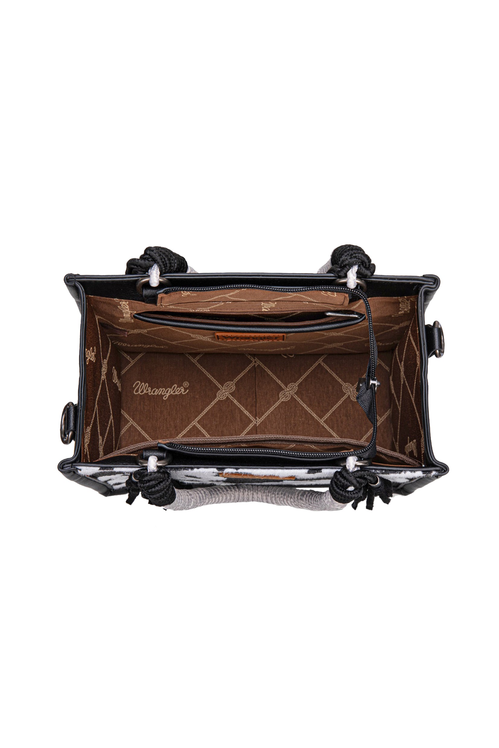 Wrangler Cow Print Tassel Crossbody Bag