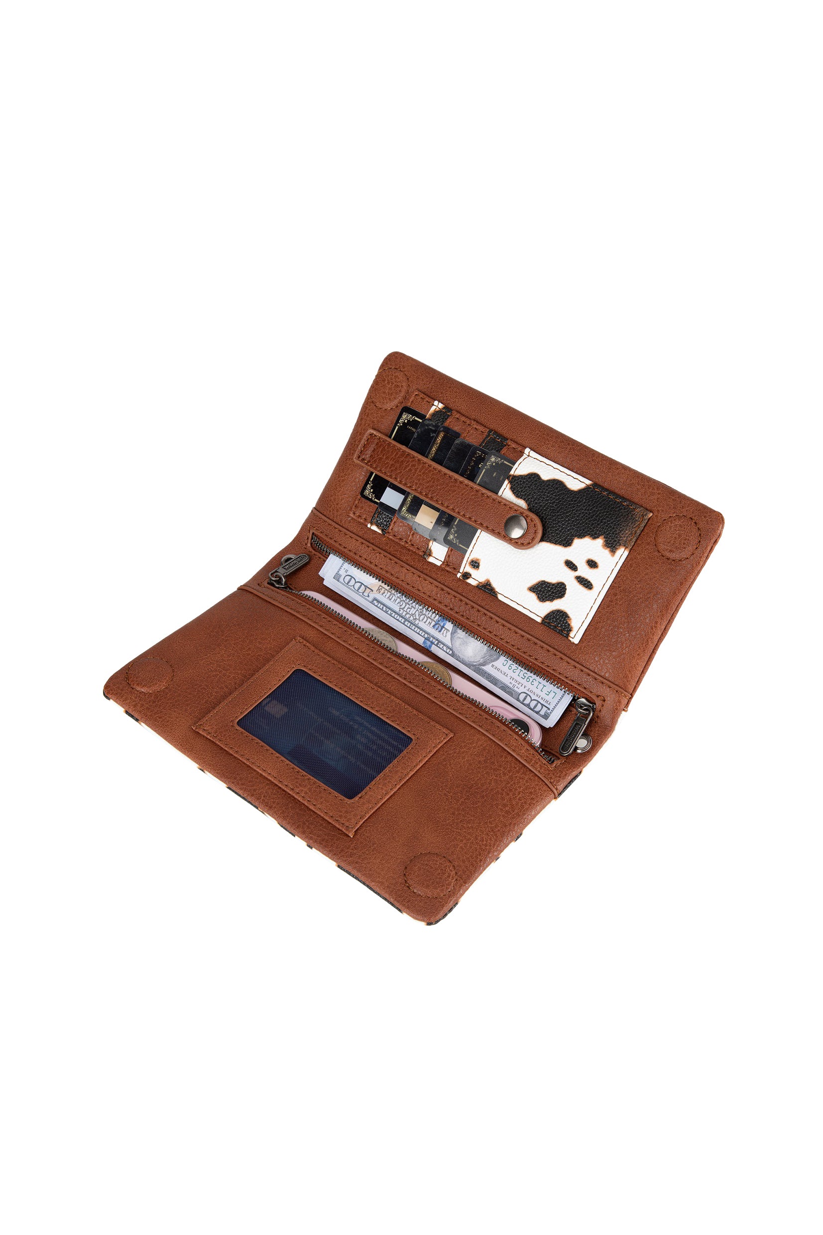 Wrangler Cow Print Wallet Crossbody Bag