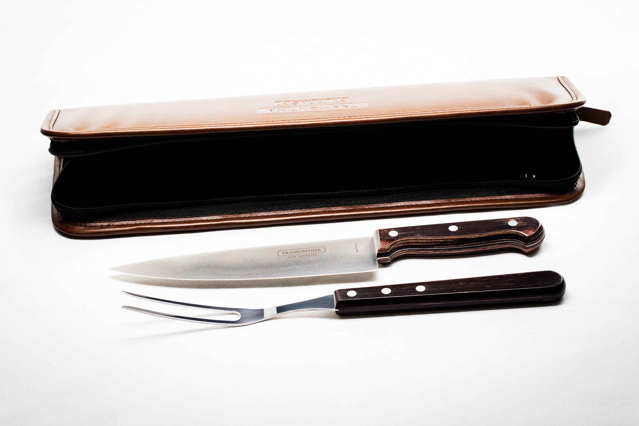 Tramontina 3 Pce Carving Set incl. Leather Pouch