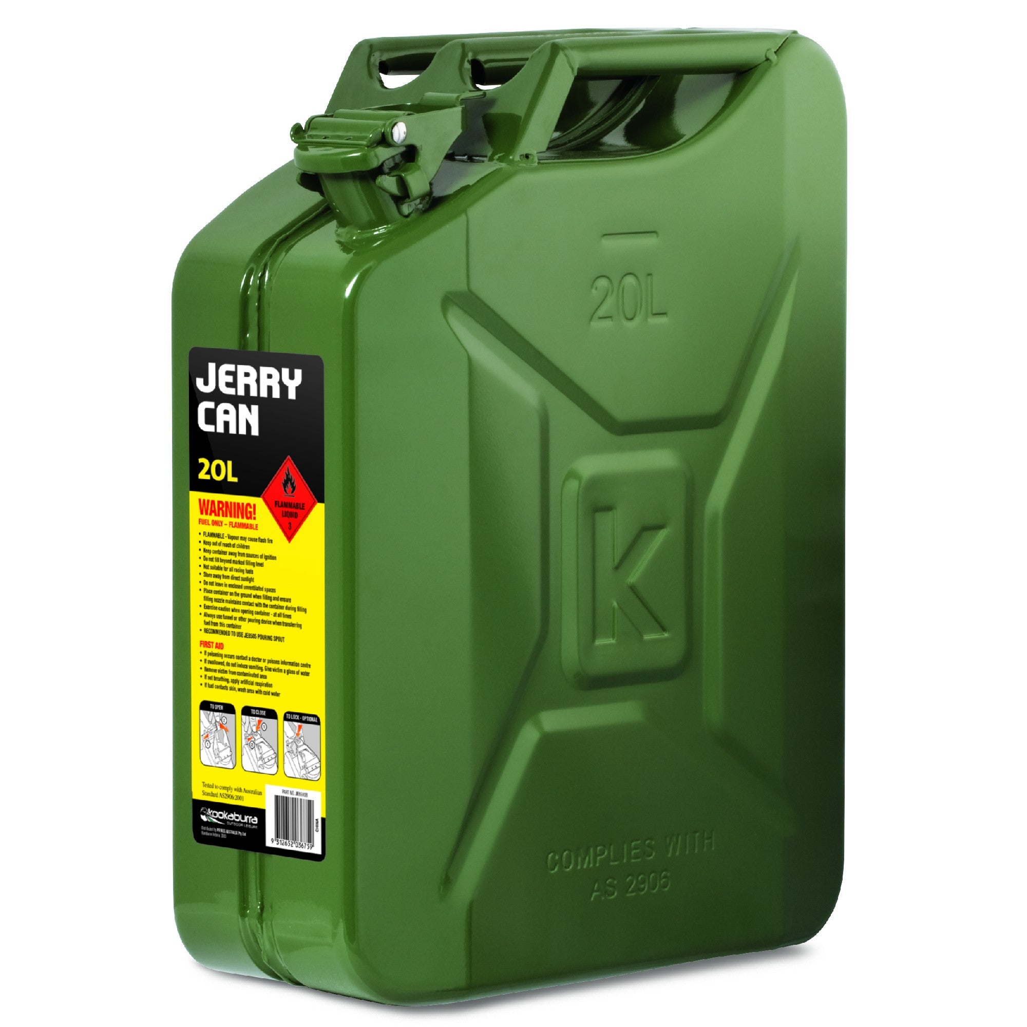 Kookaburra 20L Metal Jerry Can