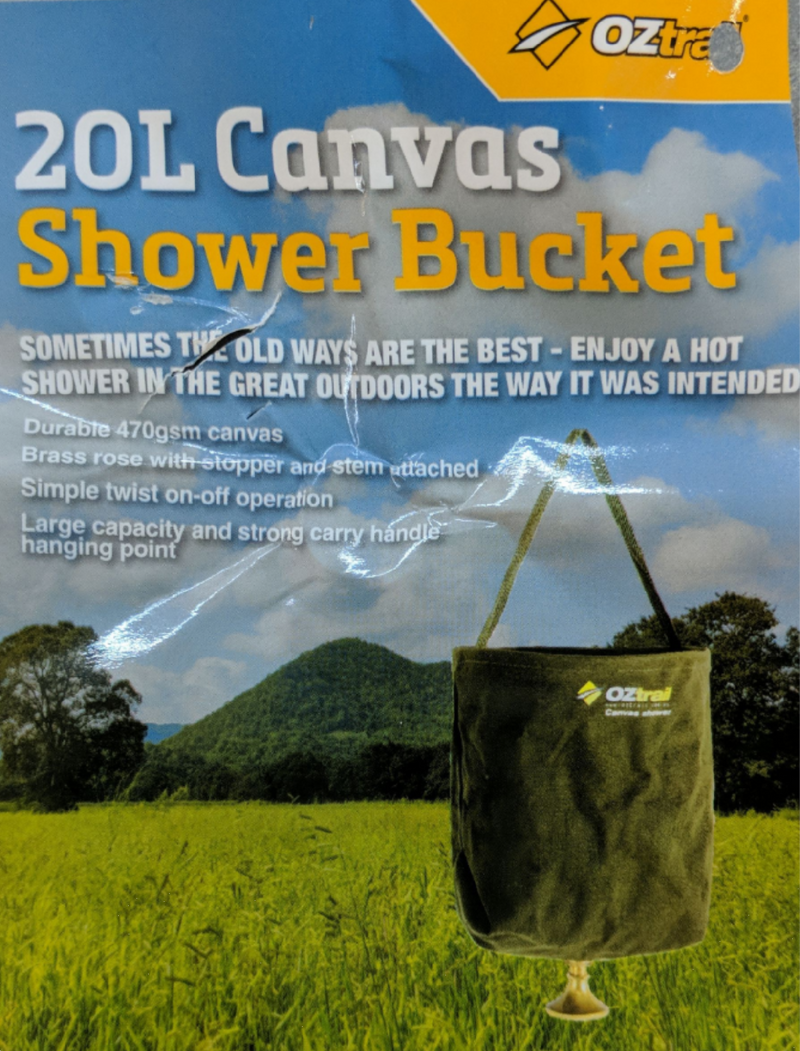 OZtrail 20L Canvas Shower Bucket