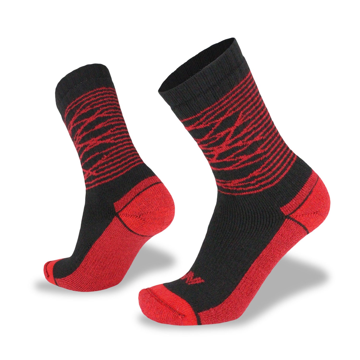 Wilderness Wear Fusion Max Merino Hiker Socks [Sz:7-11 Clr:BLACK/RED]