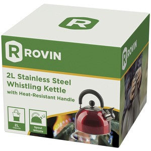 Rovin Whistling Stovetop Kettle 2L Red