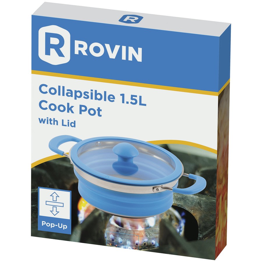 Rovin Collapsible Cook Pot with Lid 1.5L