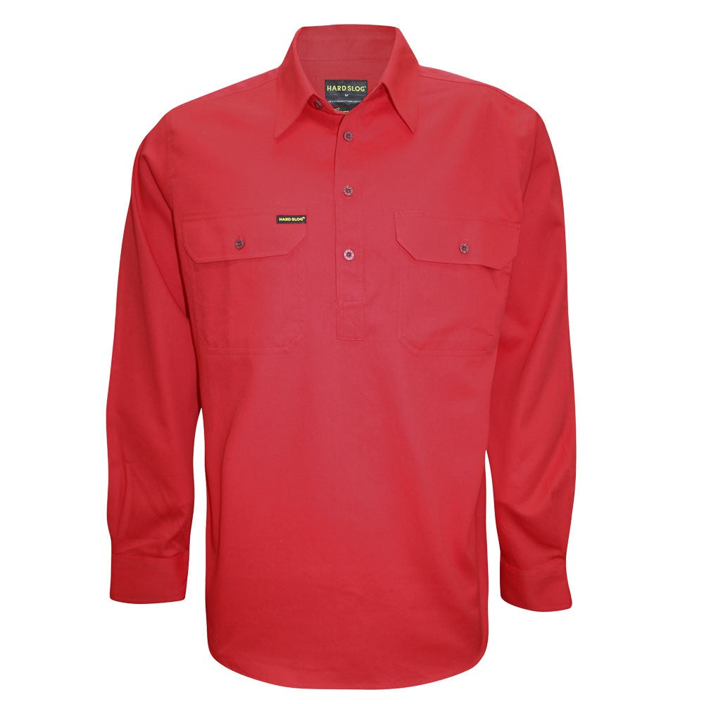 Hard Slog Men's Half Placket Light Cotton Shirt