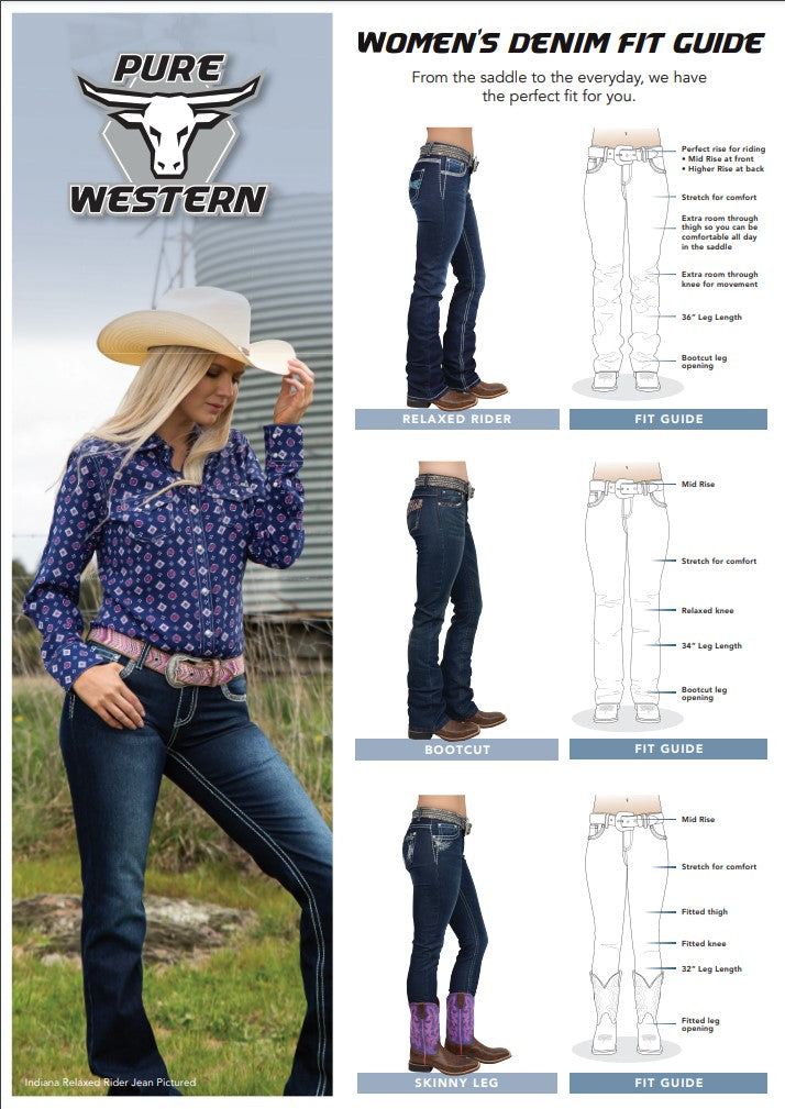 Pure Western Women's Emma Boot Cut Jean 32" Leg