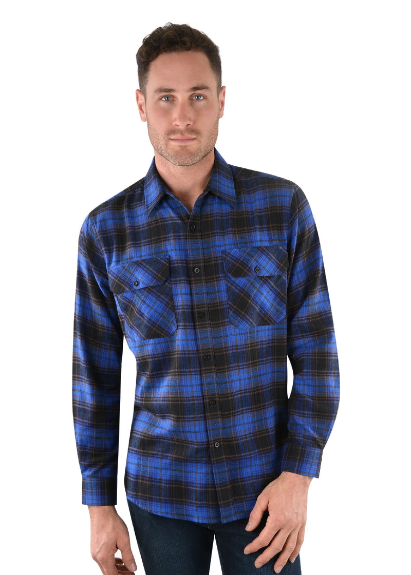 Dux-Bak Men’s Auburn Thermal Check 2-Pocket Long Sleeve Shirt