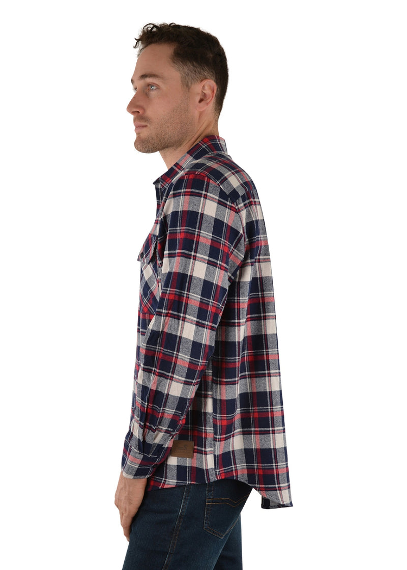 Dux-Bak Men’s Clever Thermal Check Half Placket Long Sleeve Shirt