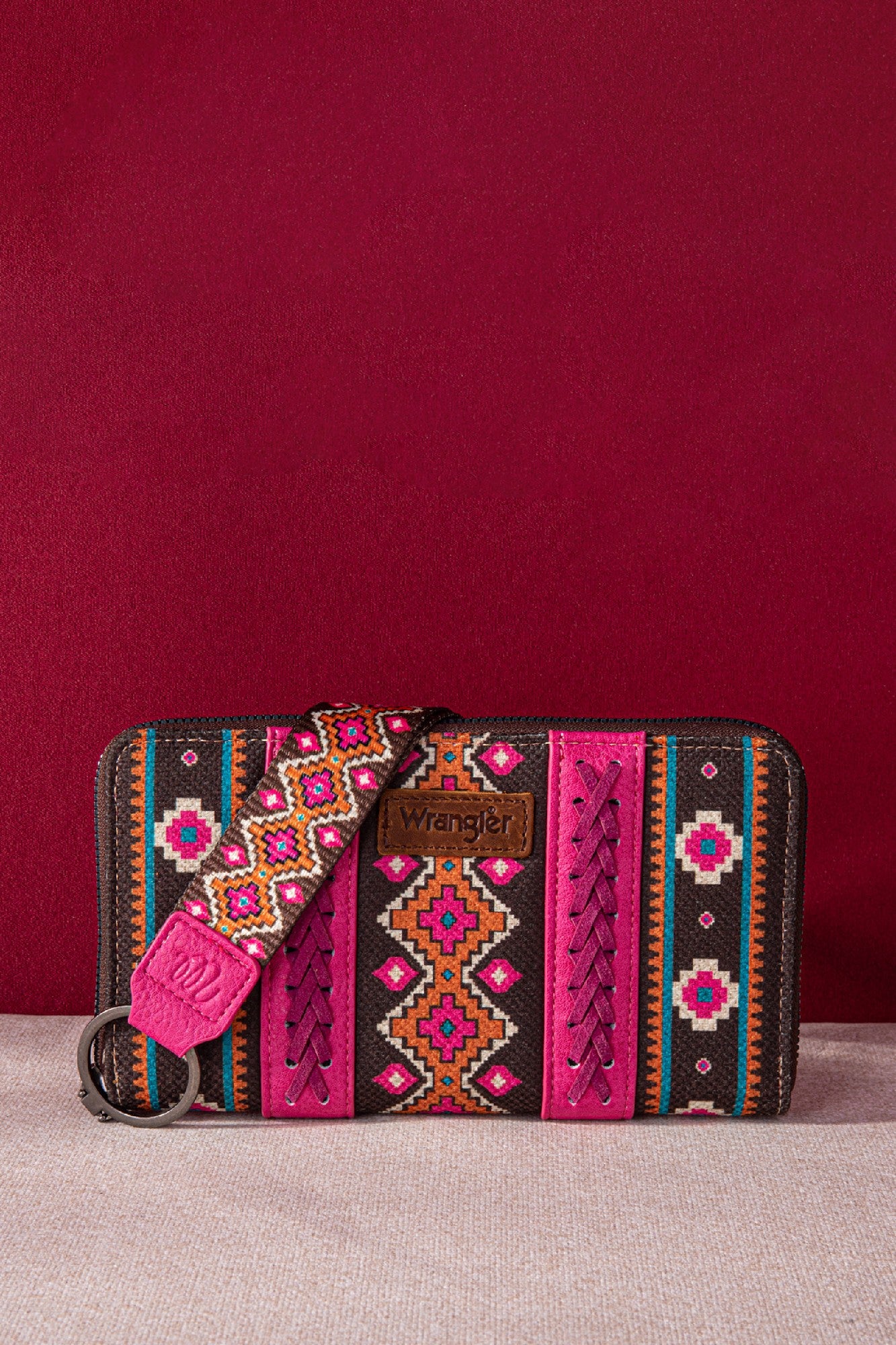 Wrangler Southwestern Large Wallet [Clr:HOT PINK]