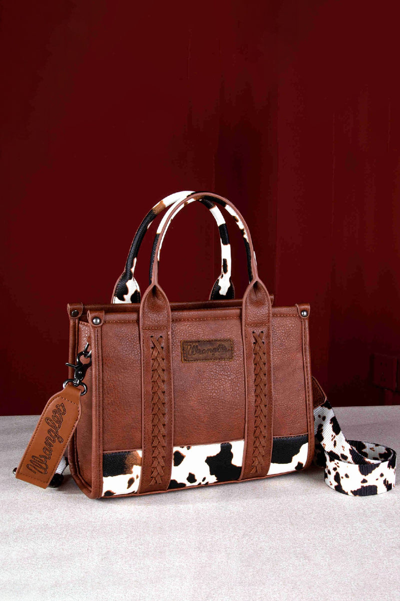 Wrangler Cow Print Crossbody Bag [Clr:DARK TAN]