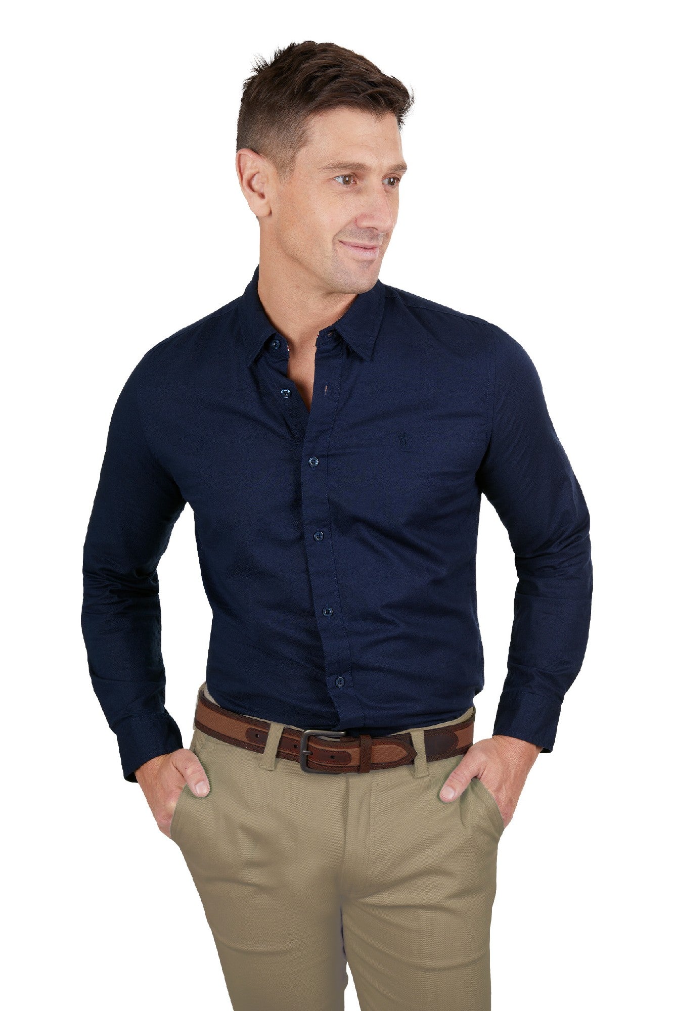 Thomas Cook Men's Linen Tailored LS Shirt [Sz:XS Clr:NAVY]