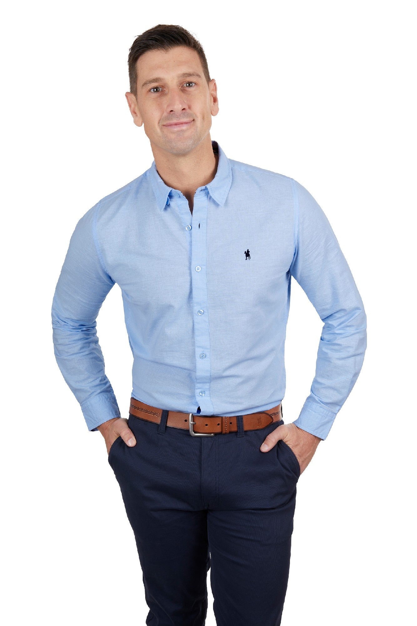 Thomas Cook Men's Linen Tailored LS Shirt [Sz:XS Clr:LIGHT BLUE]