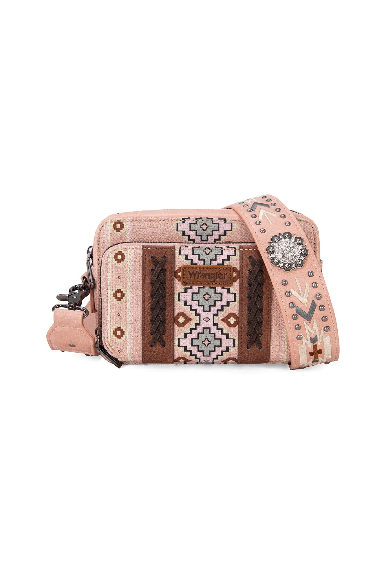 Wrangler Southwestern Crossbody Wallet Bag [Clr:PINK]