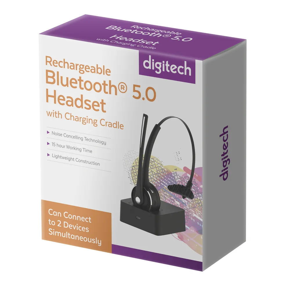Rechargeable Bluetooth 5.0 Headset and Mic