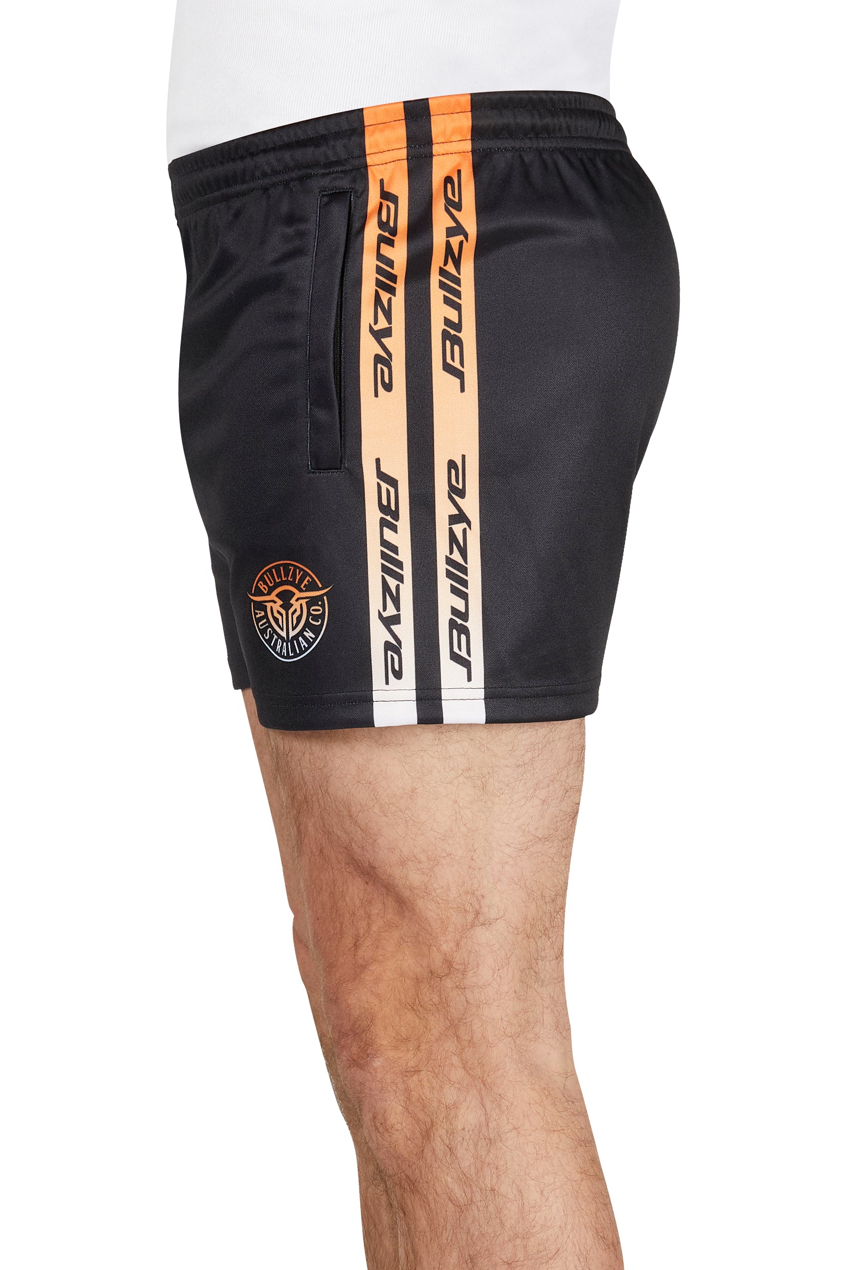 Bullzye Men's Black Bullring Sports Shorts