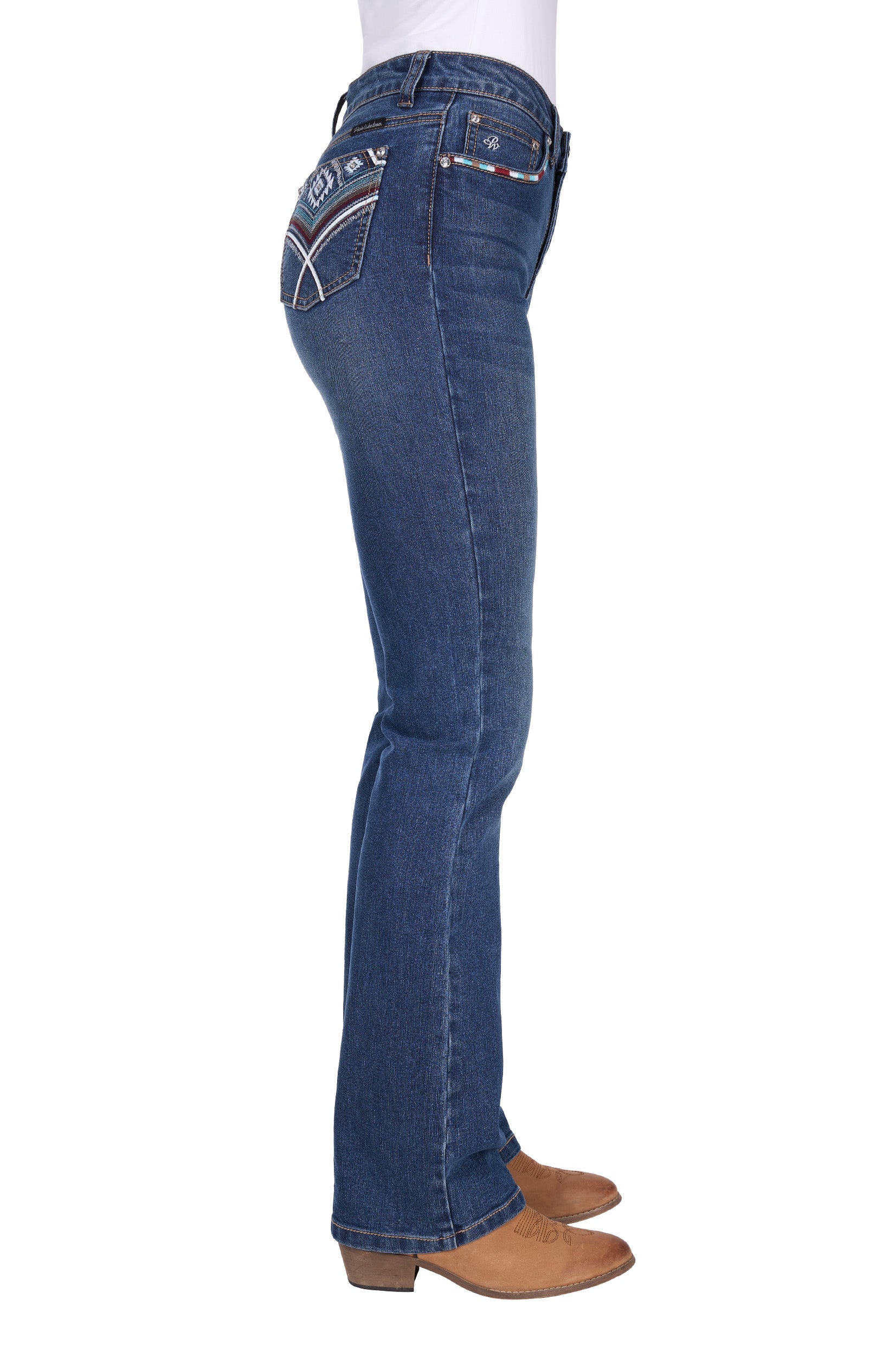 Pure Western Women's Mary High Rise Boot Cut Jeans - 32" Leg
