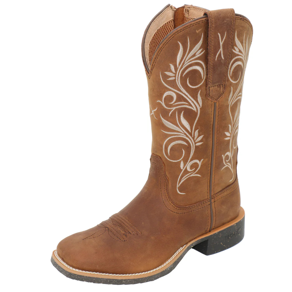 Twisted X Womens Zip Side Boot Oiled Brown