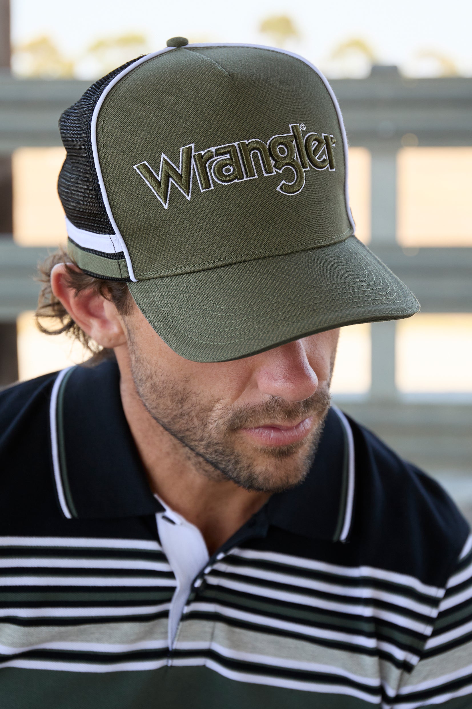 Wrangler Logo High Profile Trucker Cap