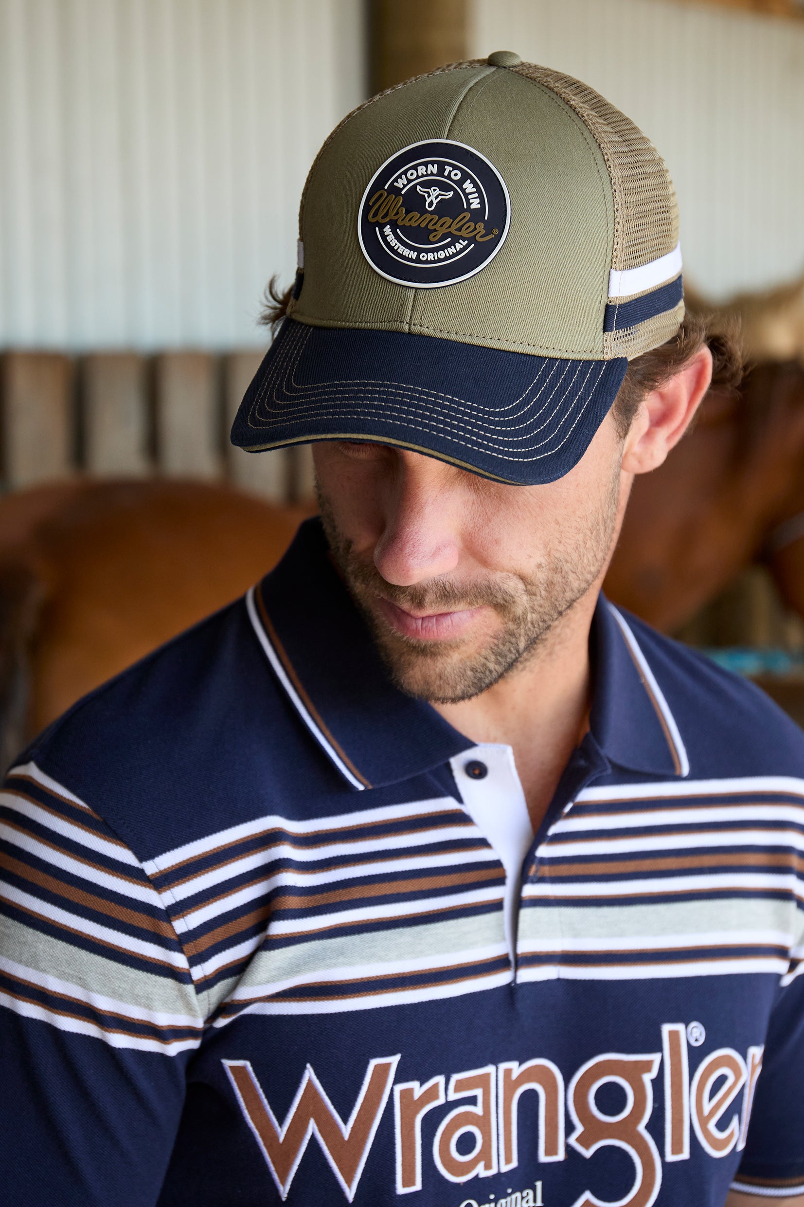 Wrangler Men's Merlin 6-Panel Trucker Cap