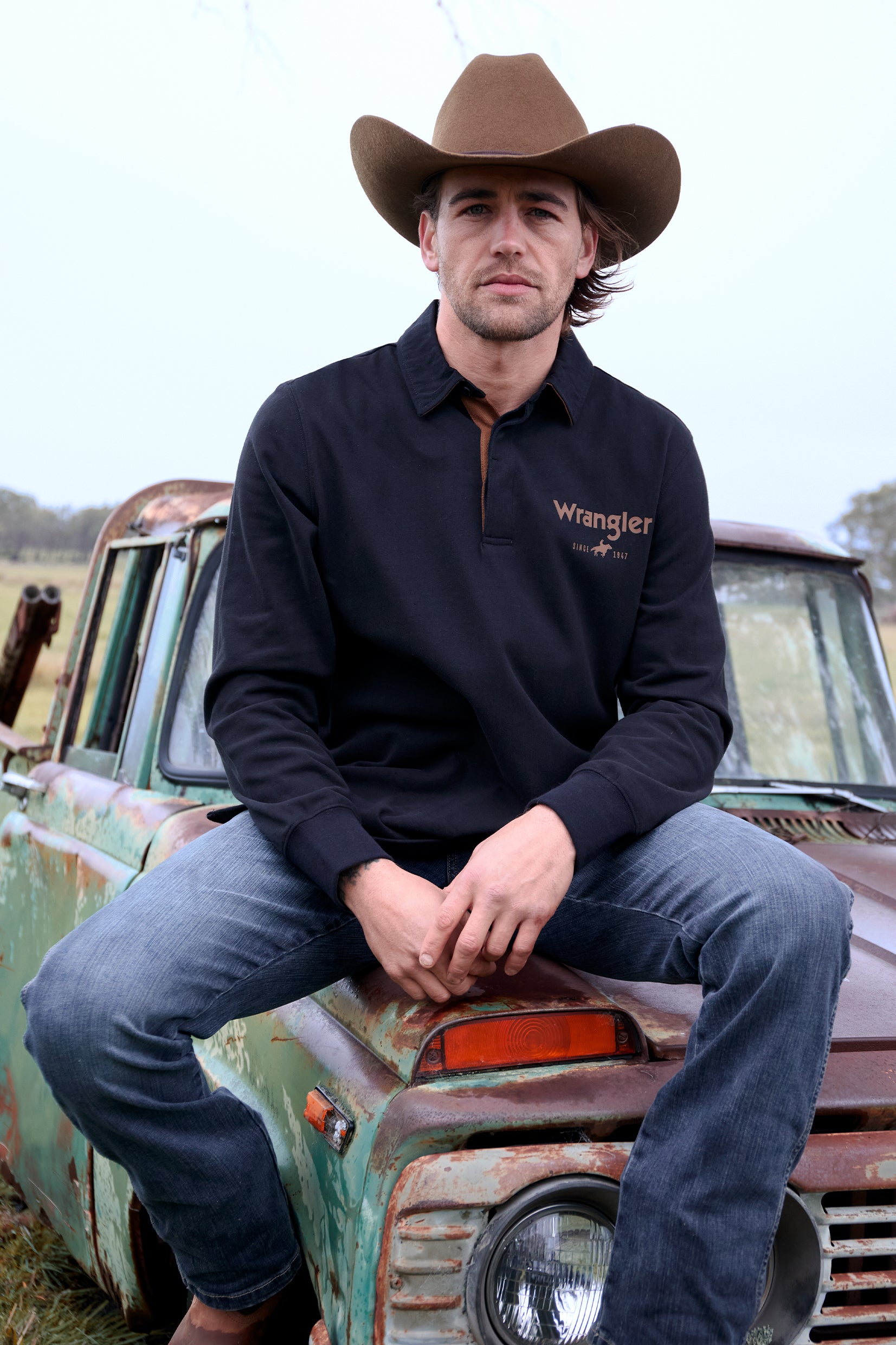 Wrangler Men's Nash Rugby - Black