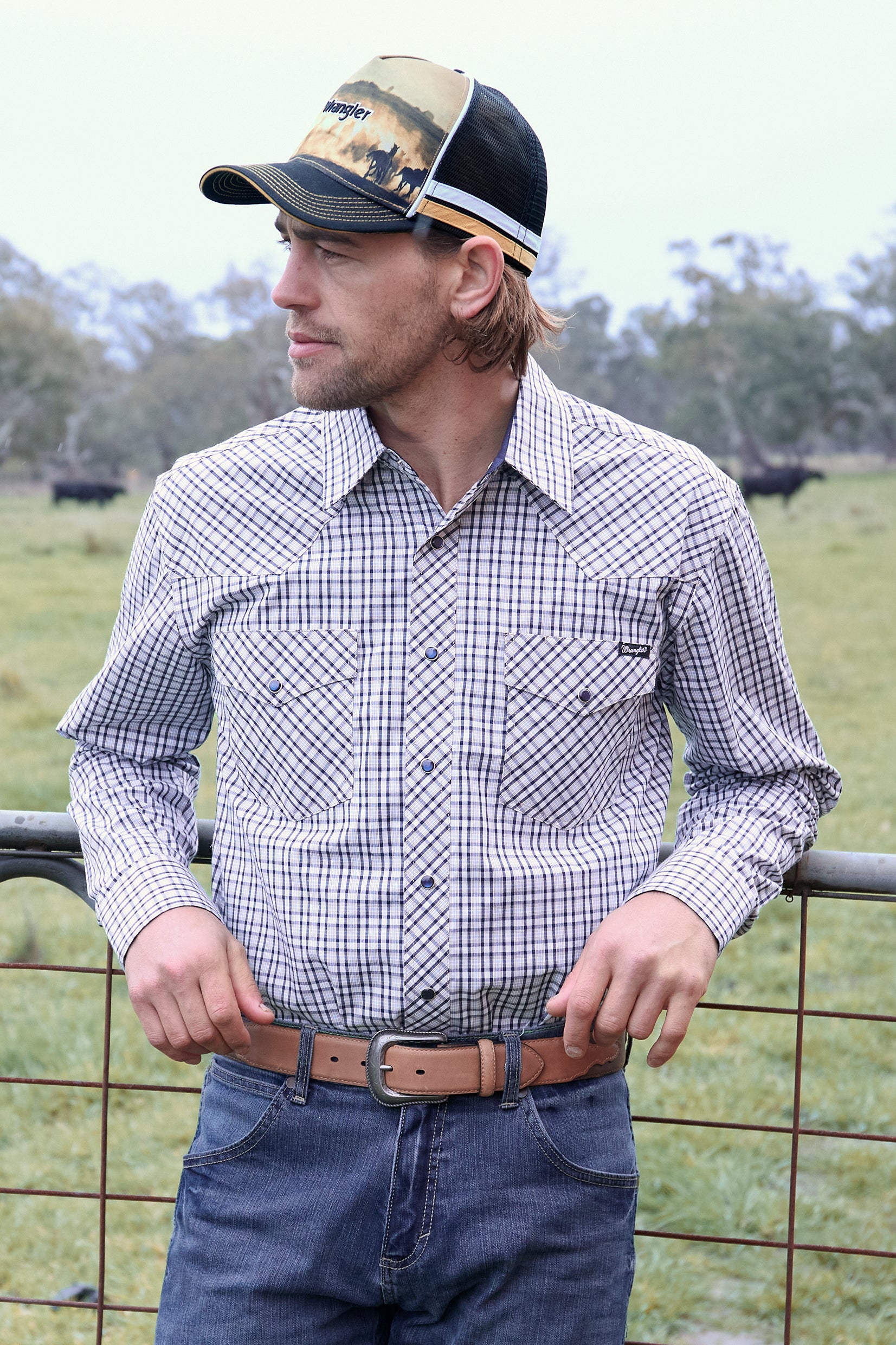 Wrangler Men's Eddie High Profile Trucker Cap