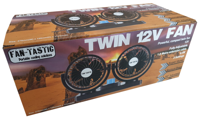 Fan-Tastic 12V Adjustable Powerful Twin Blade Fan